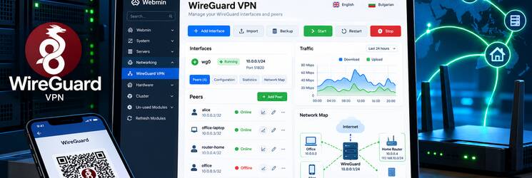 Webmin WireGuard: управление на WireGuard VPN през уеб интерфейс